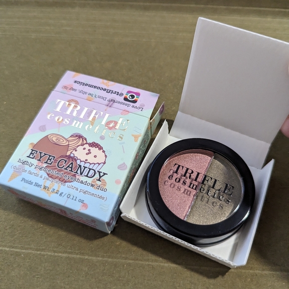 EYE SHADOW DUO Trifle Cosmetics Baklava Rose Gold Pistachio Highly Pigmented - Picture 4 of 13